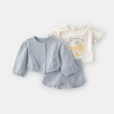 Carter's Baby Girls 3-pc. Short Set In Gray