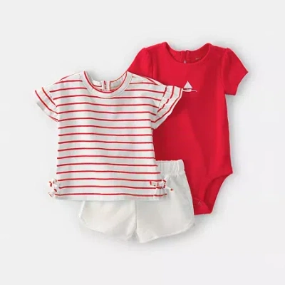 Carter's Baby Girls 3-pc. Short Set In Red