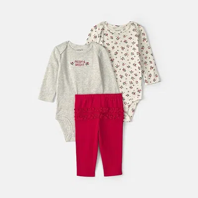 Carter's Baby Girls 3-pc. Pant Set In Neutral