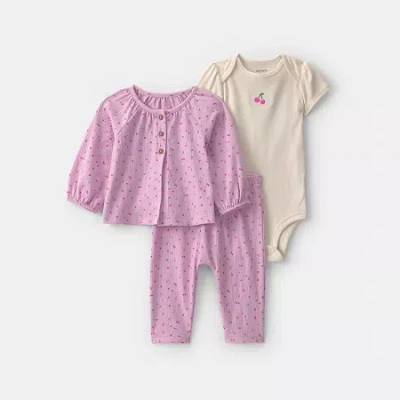 Carter's Baby Girls 3-pc. Pant Set In Multi