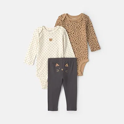 Carter's Baby Girls 3-pc. Pant Set In Brown