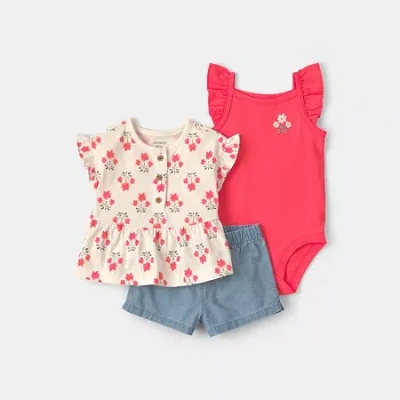 Carter's Baby Girls 3-pc. Short Set In Multi