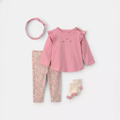Carter's Baby Girls 4-pc. Pant Set In Pink