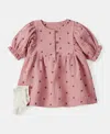 Carter's Baby Girls Acorn-print Short-sleeve Dress & Socks, 2 Piece Set In Pink