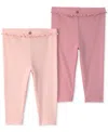 Carter's Baby Girls' And Boys' Pull-on Pants, 2-pack In Multi