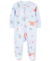 Carter's Baby Girls Butterfly 2-way-zipper Cotton Sleep And Play Footed Coverall