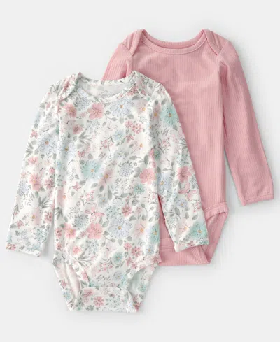 Carter's Baby Girls' Butterfly Garden Print Bodysuits, 2-pack In Multi