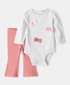 Carter's Baby Girls Butterfly Long-sleeve Bodysuit & Pants, 2 Piece Set In Multi
