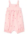 Carter's Baby Girls Cotton Bird-print Tank Romper In Pink