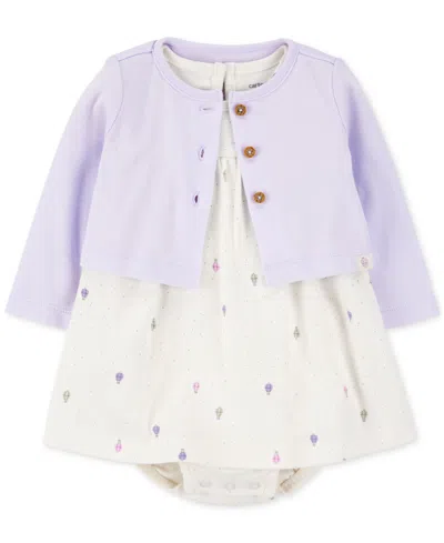 Carter's Baby Girls Cotton Bodysuit Dress & Cardigan, 2 Piece Set