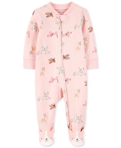 Carter's Baby Girls Cotton Dog-print Sleep & Play Pajamas