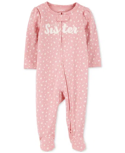 Carter's Baby Girls Cotton Little Sister Sleep & Play Pajamas