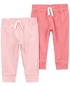 Carter's Baby Girls Straight Regular Fit Pull-on Pant In Pink