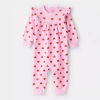 Carter's Baby Girls Crew Neck Long Sleeve Fleece Jumpsuit In Animal Print