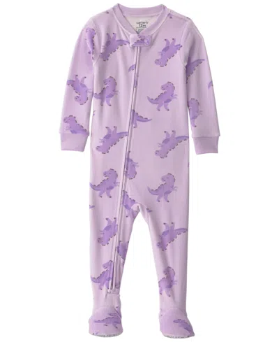 Carter's Carters Baby Girls' Dino 2-way Zip Dream Plush Snug-fit Footed Pajama In Multi