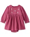 Carter's Baby Girls Long Sleeve Cuffed A-line Dress In Pink