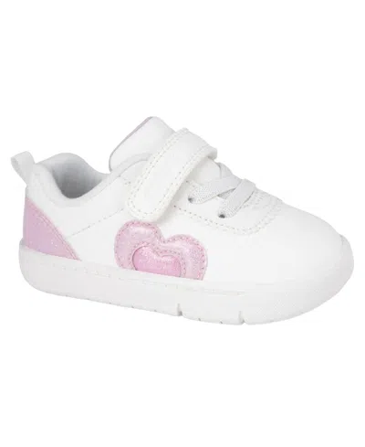 Carter's Baby Girls' Every Step Pon Glitter-heart Slip-on Sneakers In Red