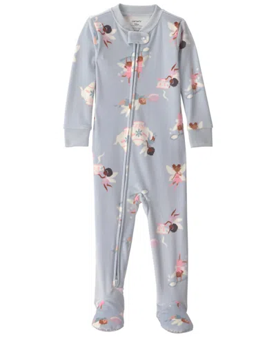 Carter's Carters Baby Girls' Fairies 2-way Zip Dream Plush Snug-fit Footed Pajama In Multi