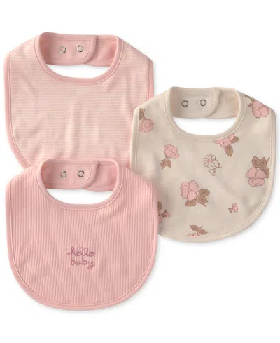 Carter's Baby Girls' Floral Bibs, 3-pack In Multi