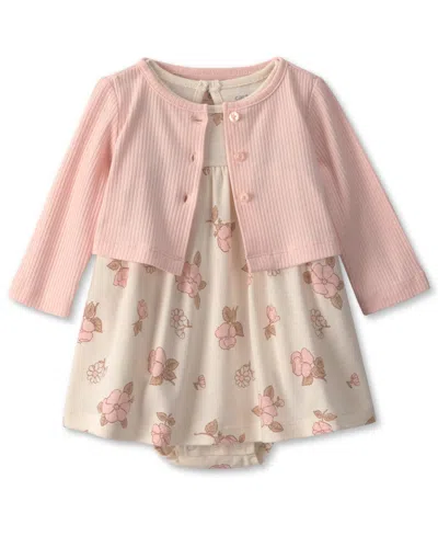 Carter's Baby Girls' Floral Dress 2-piece Set In Gold