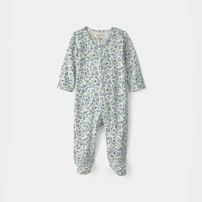 Carter's Baby Girls Floral Sleep And Play In Blue