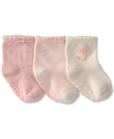 Carter's Baby Girls' Floral Socks, 3-pack In Multi