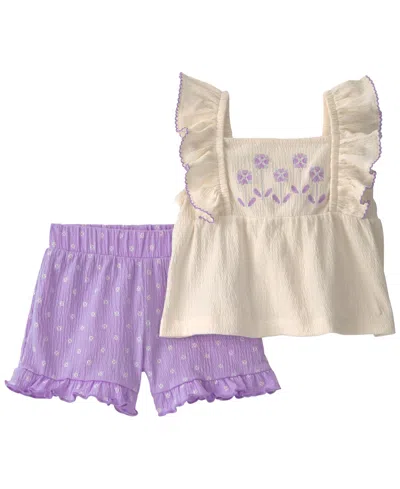 Carter's Baby Girls' Floral Top & Shorts, 2-piece Set In Multi