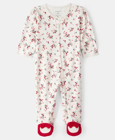 Carter's Baby Girls Floral Zip-up Sleep And Play Coverall In Multi