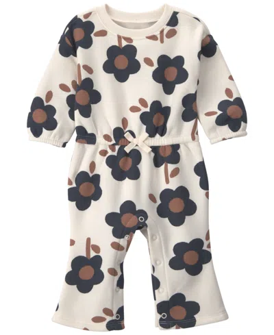 Carter's Baby Girls' Floral-print Long-sleeve Jumpsuit In Multi