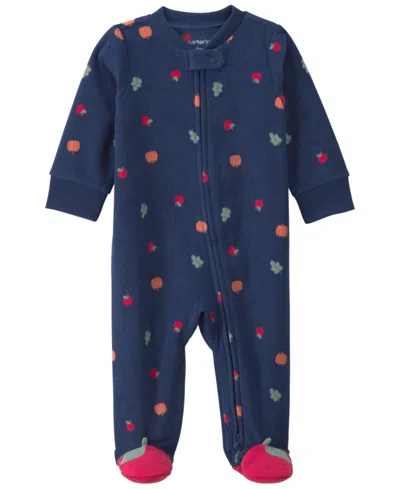 Carter's Baby Girls' Fruit Fleece 2-way Zip Sleep & Play In Multi