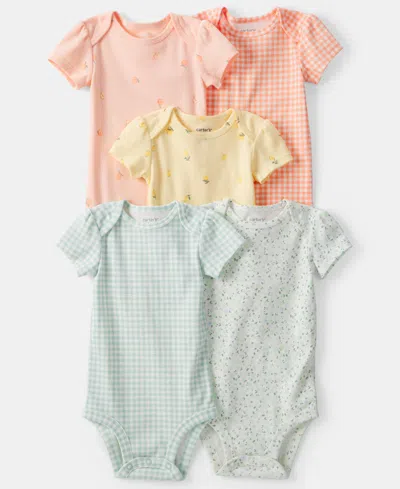 Carter's Baby Girls' Fruit Multipack Bodysuits, 5-pack