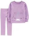 Carter's Toddler Girls Glitter Unicorn Sweatshirt & Dot-print Leggings, 2 Piece Set In Purple