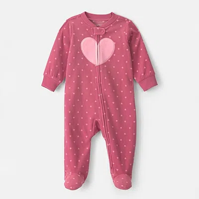 Carter's Baby Girls Hearts Hearts Sleep And Play In Pink