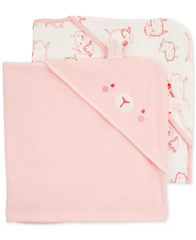 Carter's Baby Girls Hooded Terry Towels, Pack Of 2 In Pink