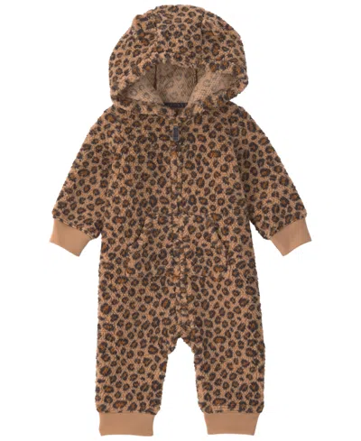 Carter's Baby Girls' Leopard Teddy Fleece Jumpsuit In Multi