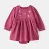 Carter's Baby Girls Long Sleeve Cuffed A-line Dress In Animal Print