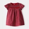 Carter's Baby Girls Long Sleeve Fitted A-line Dress In Red
