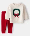 Carter's Baby Girls Long Sleeve Sweater And Pants, 2-piece Set In Multi