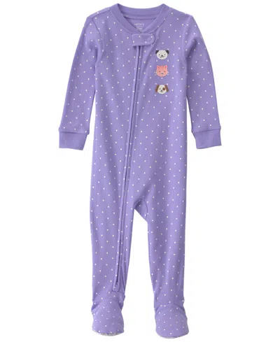 Carter's Baby Girls' Long-sleeve Pajamas In Purple