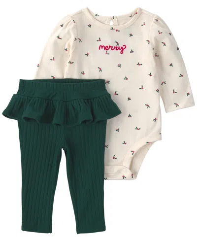 Carter's Baby Girls' Merry Bodysuit And Pants, 2-piece Set In Multi