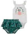 CARTER'S BABY GIRLS PINEAPPLE BODYSUIT AND DIAPER COVER, 2 PIECE SET