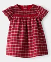 Carter's Baby Girls Plaid Dress And Bloomers, 2-piece Set In Red