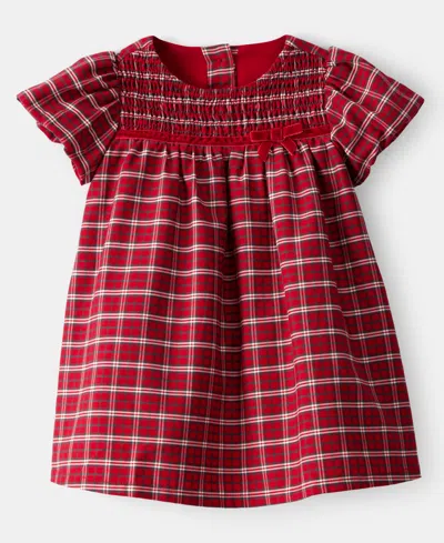 Carter's Baby Girls Plaid Dress And Bloomers, 2-piece Set In Red