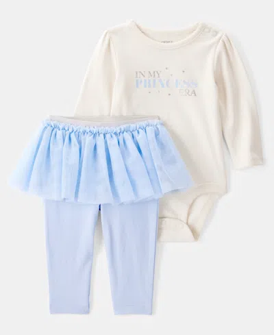 Carter's Baby Girls Princess Era Bodysuit & Tutu Pants, 2 Piece Set In Blue