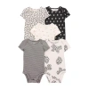 Carter's Baby Girls Round Neck Short Sleeve Rib 5-pc. Bodysuit In Animal Print
