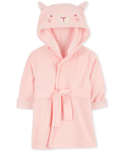 Carter's Baby Girls Sheep Hooded Terry Robe In Pink
