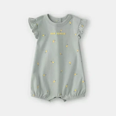 Carter's Baby Girls Short Sleeve Romper In Green