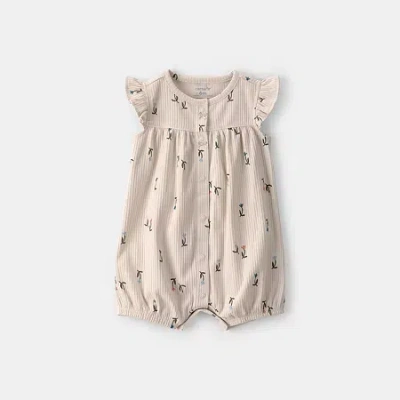 Carter's Baby Girls Short Sleeve Romper In Neutral