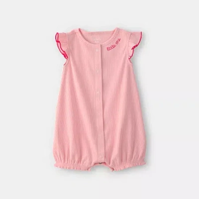 Carter's Baby Girls Short Sleeve Romper In Pink