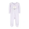 Carter's Baby Girls Lamb 2-way-zipper Cotton Sleep And Play Footed Coverall In Purple